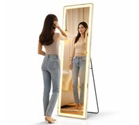 Specchio da terra grande figura intera con luci LED 160 x 50 cm Pulsante Touch