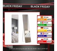 Specchio da terra Homcom a figura intera con struttura in legno 37X43X156 cm Bianco