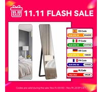 Specchio da terra Homcom a figura intera con struttura in legno 37X43X156 cm Nero