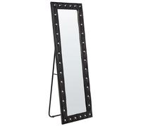 Specchio da terra in ecopelle nero 50 x 150 cm glamour Ansouis