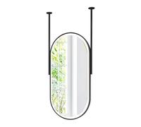 Specchio da toeletta a LED da parete con doppio braccio, specchio galleggiante da soffitto per il trucco in bagno, specchio decorativo ovale in vetro(50cmx70cm)
