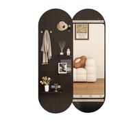 Specchio da toeletta in legno, specchio scorrevole nascosto, specchio da toeletta for ingresso di casa, specchio da parete 40 * 120 cm(Zwart,40 * 120cm)