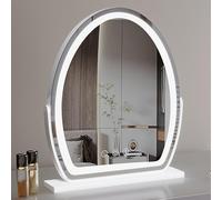 Specchio da toeletta ovale illuminato con touch screen, girevole a 360°, per trucco e toelettatura, perfetto per gli appassionati di bellezza e l'uso quotidiano