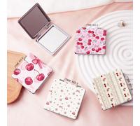 Specchio da toeletta portatile della serie Millennium, pieghevole, leggero, ultra sottile, specchio a mano pratico, rivestito in pelle, adatto per molteplici scenari e tutti gli utenti, pieghevole qua