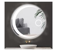 Specchio da Tondo Bagno con LED Luce Smart Specchio Retroilluminato Bagno Decorativo da Parete, con lente d'ingrandimento 3X, Anti-appannamento, per Bagno, Spogliatoio o Soggiorno ( Color : Switch , S