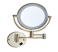 Specchio da trucco a doppia faccia a 360° con luci Specchio di bellezza montato a parete Ingrandimento 3X Specchio da bagno rotante Spina Specchio cosmetico per una toelettatura impeccabile