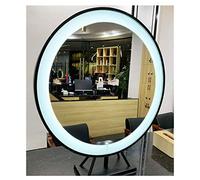 Specchio da trucco a LED con luce calda su due lati, specchio da tavolo Hollywood regolabile in altezza base nera, perfetto per medicazione e applicazione cosmetica, 40 cm