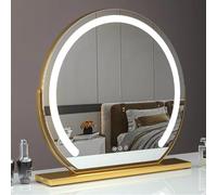 Specchio da trucco a LED con pulsante Smart Touch per tavolo specchio cosmetico portatile disponibile in d/argento/bianco/nero Dimensioni: 42 cm x 38 cm