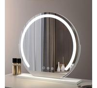 Specchio da trucco a LED, regolabile, touch sn, con 3 luci, 40 cm, bianco, perfetto per camera da letto e toletta, controllo della luminosità, specchio cosmetico portatile