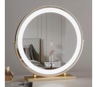 Specchio da trucco a LED rotante a 360°, luminosità regolabile con touch screen, 3 modalità di colore, specchio da toeletta dorato per toeletta, 40 cm, per gli amanti della bellezza