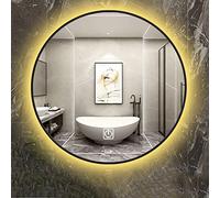 Specchio da trucco con illuminazione a LED, specchio da parete rotondo, doppio tocco, bianco/luce calda opzionale per il bagno