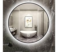 Specchio da trucco con illuminazione a LED, specchio da parete rotondo, doppio tocco, bianco/luce calda opzionale per il bagno