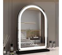 Specchio da trucco con LED ad arco, con controllo touch, con 3 modalità di illuminazione, design laccato in metallo, ideale per un'applicazione impeccabile del trucco su tavoli da toeletta