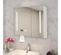 Specchio Da Trucco Da Bagno Con Contenitore, Armadietto Dei Medicinali Intelligente A Parete Con Specchio A Led, Armadietto Dei Medicinali Con Antiappannamento, White, 90*12*70cm/35.4*4.7*27.6in