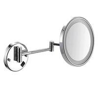 Specchio da trucco da parete da 20,3 cm, girevole a doppio lato, con ingrandimento 3/5/7/10x, ricaricabile tramite USB, versione cosmetica aggiornata per una bellezza impeccabile