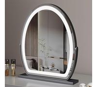 Specchio da trucco girevole a 360 gradi con touch screen e luci LED luminose, ideale per trucco e toelettatura