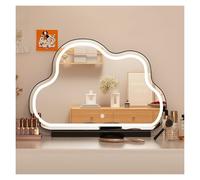 Specchio da trucco Hollywood a forma di nuvola, dimmerabile, a LED, con 3 modalità di illuminazione, perfetto per gli appassionati di trucco, elegante illuminazione da scrivania (nero)