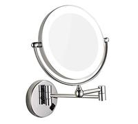 Specchio da trucco illuminato a LED, doppio lato, montaggio a parete, ingrandimento 3x, specchio di bellezza estensibile con spina, specchio cosmetico per un trucco impeccabile