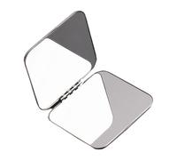 Specchio da trucco in acciaio inox portatile, pieghevole, a due lati, per viaggi e bagno, double face