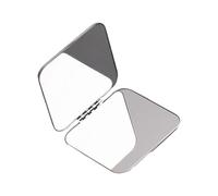 Specchio da trucco in acciaio inox portatile, pieghevole, a due lati, per viaggi e bagno, double face