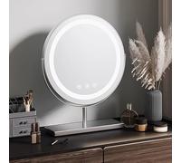 Specchio da trucco intelligente con luci, 3 modalità di illuminazione, rotazione a 360°, controllo touch, 30 cm, specchio da tavolo per una migliore esperienza di bellezza