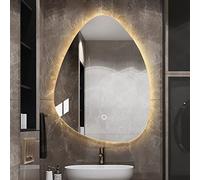 Specchio da trucco irregolare con illuminazione a LED, impermeabile, 500 x 700 mm, colore caldo, ideale per la decorazione della casa e la routine di bellezza