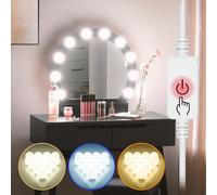 Specchio da trucco LED per donne, interruttore a 3 colori USB, interruttore a sensore touch, regolazione della luminosità senza gradini, armadietto specchio, vanità da trucco, bagno interno, bagno, ca