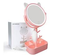 Specchio da trucco, lo specchio illuminato regolabile touch screen, specchio da tavolo con luci per camera da letto e viaggi.