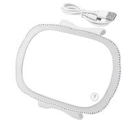 Specchio da Trucco per Auto Luce Led, Bianco, ABS Vetro | Specchio per Parasole, Sostituzione per Pezzi Vecchi o Rotti, Luce Naturale Simulata, Uso in Auto e Camion