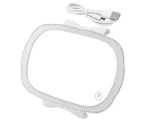 Specchio da Trucco per Auto Luce Led, Bianco, ABS Vetro | Specchio per Parasole, Sostituzione per Pezzi Vecchi o Rotti, Luce Naturale Simulata, Uso in Auto e Camion