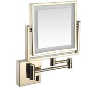 Specchio da trucco ricaricabile da parete con luci LED, ingrandimento 1x/3x, specchio cosmetico estensibile su entrambi i lati per bagno