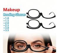 Specchio da trucco rotante con strumento per gli occhi, specchio da trucco universale pieghevole, design pieghevole multifunzionale, trucco più comodo e più chiaro, adatto per le donne, regalo, viaggi