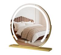 Specchio da trucco rotondo con LED dimmerabile, luminosità regolabile, per camera da letto, ideale per cosmetici e prodotti per la cura della pelle, per gli appassionati di bellezza