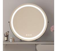Specchio da trucco rotondo con luce a LED, girevole a 360°, con supporto, elegante accessorio da toeletta per una bellezza impeccabile e una perfetta riflessione
