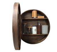 Specchio da trucco rotondo con porta regolabile per bagno, elegante specchio cosmetico, perfetto per la cura delle donne e l'applicazione del trucco, design salvaspazio