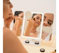 Specchio da Trucco Triptico Ricaricabile con Ingrandimento e Luce LED Miled I