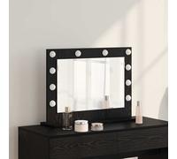 Specchio da Vanità Rovere Nero 60 x 45 x 18 cm Rettangolare