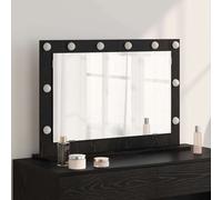 Specchio da Vanità Rovere Nero 80 x 15 x 18 cm Rettangolare