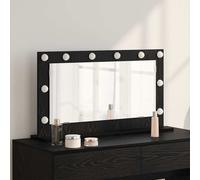Specchio da Vanità Rovere Nero 80 x 45 x 18 cm Rettangolare
