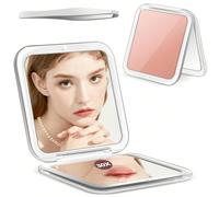 Specchio da viaggio con 30X di ingrandimento - Specchio compatto e portatile pieghevole per il trucco, ad alta ingrandimento, leggero e compatto. Fornisce un'immagine nitida e senza distorsioni, ideal