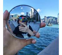 Specchio da viaggio convesso per foto, 3 pezzi, gadget grandangolare per selfie, mini specchio rotondo HD (grigio, rosa, blu)