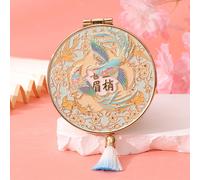 Specchio Da Viaggio per Il Trucco con Nappa, Specchio Cosmetico Bifacciale per