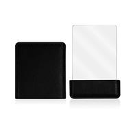 Specchio da viaggio portatile con copertura protettiva, specchio in acciaio inox compatto ultra sottile, specchio rettangolare per trucco piccolo, specchio portatile per donne, ragazza, borse (nero)