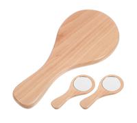 Specchio da viaggio portatile da 3 pezzi per donne e uomini - Cornice in legno