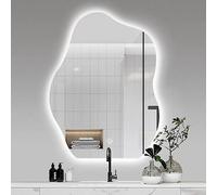 Specchio Decorativo A Nuvola Con Luce LED, Specchio Da Parete Irregolare Senza Cornice, Specchio Da Bagno Retroilluminato,LED Tri-colore Dimmerabile, Specchio for Il Trucco, Pulsante Smart Touch ( Siz