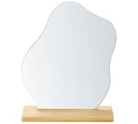 Specchio decorativo bordi irregolari con supporto in bambù 22 x 19 cm Lozere