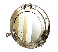 Specchio decorativo da appendere alla parete nave oblò oblò 43,2 cm in alluminio finitura in nichel ~ Port