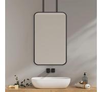 Specchio decorativo da bagno galleggiante Specchio da appendere al soffitto,Specchi per trucco sospesi Specchio da parete grande con specchio montato a soffitto con cornice in metallo Personalizzabile