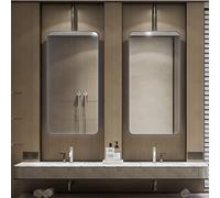 Specchio Decorativo da Bagno Galleggiante, Specchio da soffitto, Specchio da Trucco da Parete per la casa o Le camere da Letto degli Hotel, con Braccio Montato a soffitto con Cornice in Meta