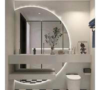 Specchio decorativo da bagno multifunzionale da 119,4 cm, con interruttore touch, anti-appannamento, chiarezza HD, luci LED a 3 colori, perfetto per la decorazione domestica moderna